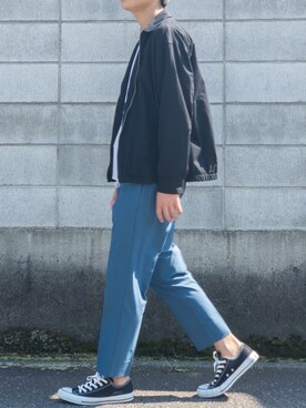 「オールスター」｜「アイテム（ブルゾン）」を使った、もーさんさん（メンズ・170cm）の春コーディネート