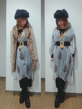 「オリエンタル」｜「アイテム（ジャケット/アウター）」を使った、ちなつ*さん（レディース・152cm）の冬コーディネート