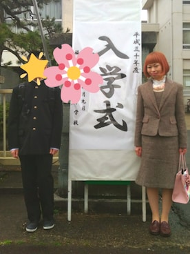 「フリルネック」｜「アイテム（セットアップ）」を使った、ちなつ*さん（レディース・152cm）の春コーディネート
