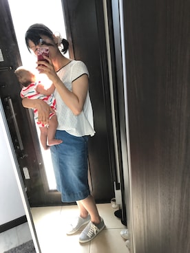 「クルマ移動スタイル」｜小林亜里紗さん（レディース・160cm）の夏コーディネート
