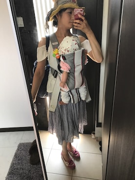 「sense of wonder（センスオブワンダー）のアイテム（帽子）」を使った、小林亜里紗さん（レディース・160cm）の夏コーディネート