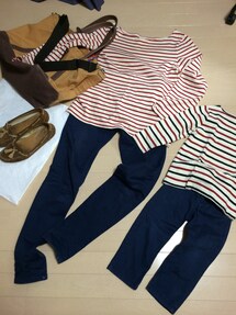 無印良品 | 赤無印ボーダーカットソー(Tシャツ/カットソー)