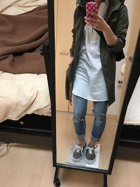 「Te chichi（テチチ）のアイテム（チュニック）」を使った、はやうまれさん（レディース・163cm）の春コーディネート
