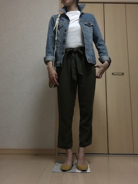 「Honeys（ハニーズ）のアイテム（クラッチバッグ）」を使った、はやうまれさん（レディース・163cm）の春コーディネート