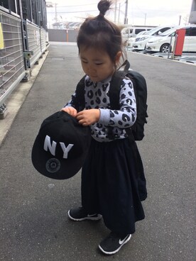 「Lee（リー）のアイテム（バックパック/リュック）」を使った、Ramさん（キッズ・90cm）の春コーディネート