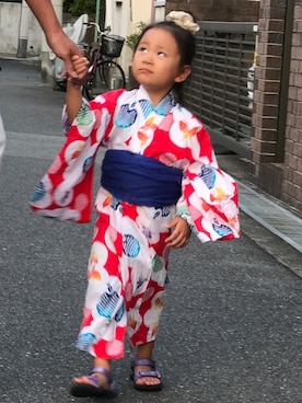 「祭り」｜「アイテム（サンダル）」を使った、Ramさん（キッズ・100cm）の夏コーディネート