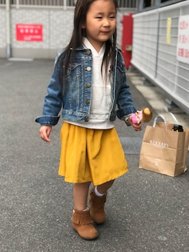 「babygap」｜「アイテム（デニムジャケット）」を使った、Ramさん（キッズ・100cm）の春コーディネート