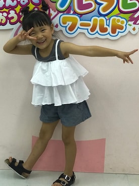 「おんなのこコーデ」｜「アイテム（キャミソール）」を使った、Ramさん（キッズ・100cm）の夏コーディネート