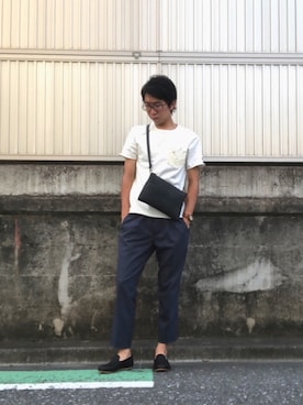 「PADRONE（パドローネ）のアイテム（スリッポン）」を使った、Yujinさん（メンズ・170cm）の夏コーディネート