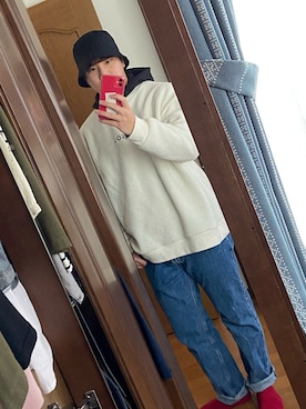 「KANGOL（カンゴール）のアイテム（スウェット）」を使った、Tsukyaさん（メンズ・172cm）の冬コーディネート