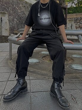 「ESC STUDIO（イーエスシースタジオ）のアイテム（トップス）」を使った、03rogさん（メンズ・169cm）の春コーディネート