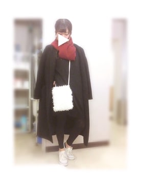 「黒が好き」｜nao。さん（レディース・155cm）の冬コーディネート