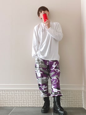 「アイテム（ピアス（片耳用））」を使った、凜成🍖RINSEI🍖さん（メンズ・175cm・10代）の秋コーディネート