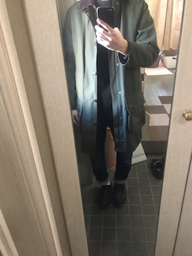 「Barbour（バブアー）のアイテム（ジャケット/アウター、グリーン系）」を使った、ほりさん（メンズ・166cm）の冬コーディネート