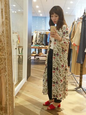 「アパートバイローリーズ」｜「アイテム（シャツワンピース）」を使った、kahoさん（レディース・156cm）の春コーディネート
