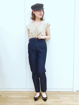 「アパートバイローリーズ」｜「アイテム（帽子）」を使った、kahoさん（レディース・156cm）の春コーディネート