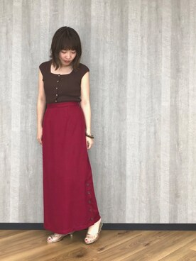 「着やせコーデ」｜kahoさん（レディース・156cm）の春コーディネート