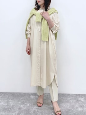 「A part by（アパートバイ）のアイテム（シャツワンピース）」を使った、kahoさん（レディース・156cm）の春コーディネート