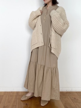 「A part by（アパートバイ）のアイテム（シャツワンピース）」を使った、kahoさん（レディース・156cm）の秋コーディネート
