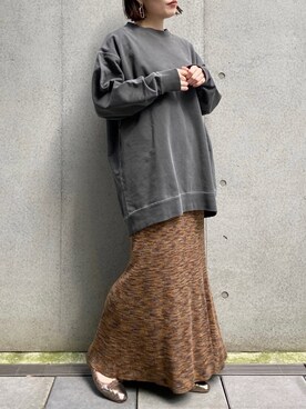 「アパートバイローリーズ」｜「アイテム（スウェット）」を使った、kahoさん（レディース・156cm）の秋コーディネート