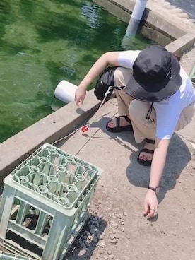 「Teva（テバ）のTeva / プラットフォーム ユニバーサル（サンダル）」を使った、まなさん（レディース・152cm）の春コーディネート