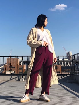 「ロングカーディガン」｜CIROIさん（レディース・162cm）の秋コーディネート