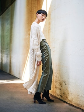 「ロングカーディガン」｜CIROIさん（レディース・170cm）の冬コーディネート