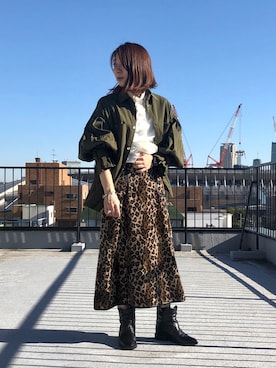 「スタッフセンバツ」｜「アイテム（ミリタリージャケット）」を使った、CIROIさん（レディース・154cm）の冬コーディネート