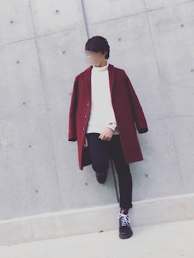 「GU（ジーユー）の（GU）スキニーフィットジーンズ（MEN ⁄ ジーンズ）」を使った、みんみんさん（メンズ・173cm）の冬コーディネート