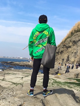「palace」｜「アイテム（キャップ）」を使った、みげるさん（メンズ・171cm）の夏コーディネート
