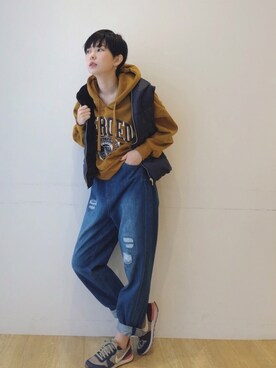 「ストリート服が好き」｜「アイテム（その他）」を使った、ほそかわこはるさん（レディース・163cm）の秋コーディネート