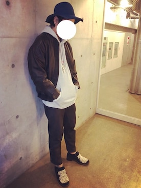 「CIPPY CRAZY HORSE（シピークレイジーホース）のアイテム」を使った、U.M.E.さん（メンズ・177cm）の秋コーディネート