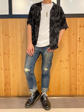 「BACK NUMBER（バックナンバー）のアイテム（デニムパンツ）」を使った、Right-on  よしきさん（メンズ・175cm）の夏コーディネート