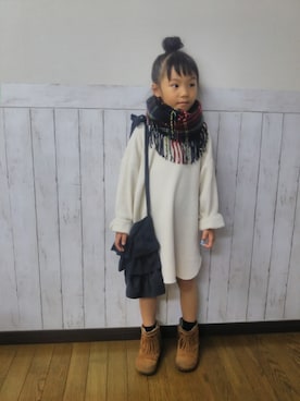 「smoothy」｜「アイテム（Tシャツ/カットソー）」を使った、yuuu_soooさん（キッズ・110cm）の秋コーディネート