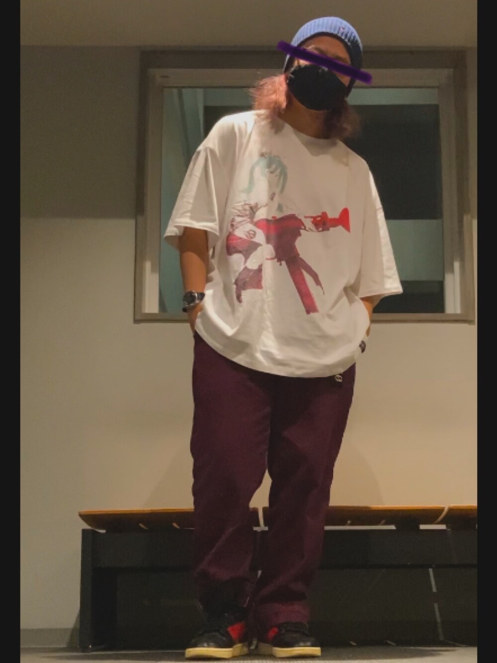 「TOMMY HILFIGER、Dickies、Paul Smith、NIKE、AIR JORDAN、jordan1、Jun inagawa」｜「AIR JORDANのアイテム（スニーカー、ブラック系）」を使った、宙宇さん（メンズ・165cm）の秋コーディネートの1枚目の写真