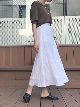 「SALON adam et rope'（サロン アダム エ ロペ）のアイテム（スリッポン）」を使った、yukiさん（レディース・160cm）の春コーディネート