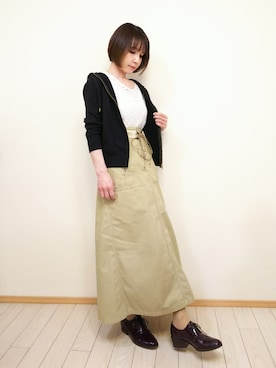 「M.deux（エムドゥ）のアイテム（トップス）」を使った、37℃さん（レディース・153cm）の春コーディネート