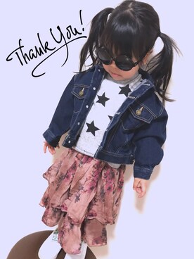 「no brand（ノーブランド）のアイテム（デニムジャケット）」を使った、Rinaman★さん（キッズ・90cm）の春コーディネート