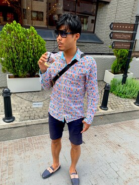 「SWIMS（スイムズ）のアイテム」を使った、Kouichi Otakeさん（メンズ・177cm）の夏コーディネート