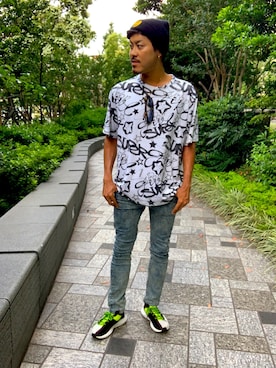 「jiggys shop（ジギーズショップ）のアイテム（パンツ）」を使った、Kouichi Otakeさん（メンズ・177cm）の夏コーディネート