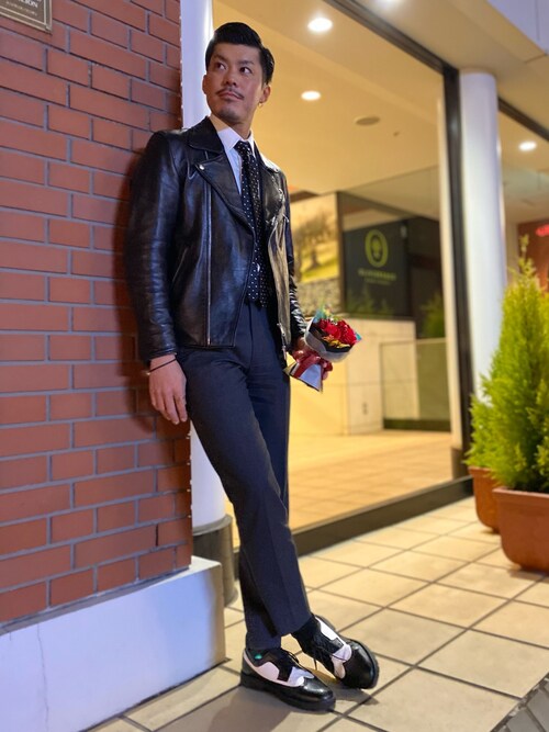 スーツパンツを使った 大人カジュアル の人気ファッションコーディネート 髪型 ミディアムヘアー Radiopio12
