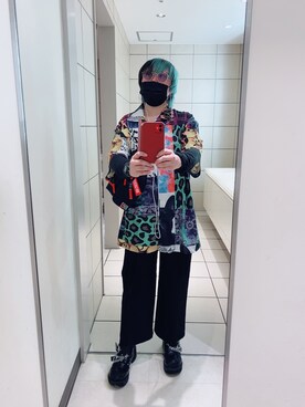 「ファンキーフルーツのアイテム（シャツ/ブラウス、その他）」を使った、chiisukeさん（163cm）の春コーディネート