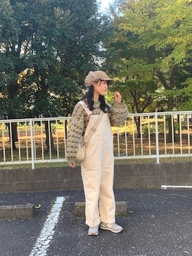 「DOUBLE NAME（ダブルネーム）のアイテム（オールインワン・サロペット）」を使った、はみすけさん（レディース・155cm）の冬コーディネート