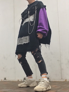 「ADYN（エーディーワイエヌ）のアイテム（トップス）」を使った、Akitoさん（メンズ・164cm）の春コーディネート
