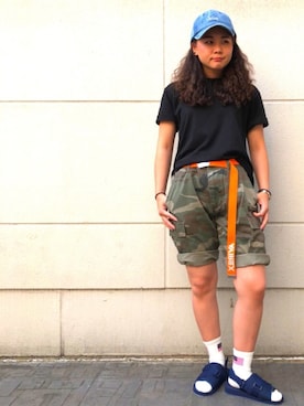 「アクティブ」｜「アイテム（サンダル）」を使った、山田yanさん（レディース・155cm）の夏コーディネート