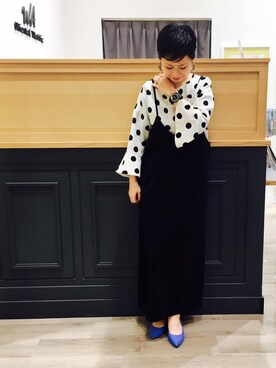 「カラーパンプス」｜yumiさん（レディース・155cm）の冬コーディネート