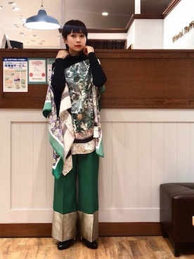 「WA ORiental TRaffic（ダブルエーオリエンタルトラフィック）のアイテム（ブーツ）」を使った、yumiさん（レディース・155cm）の冬コーディネート