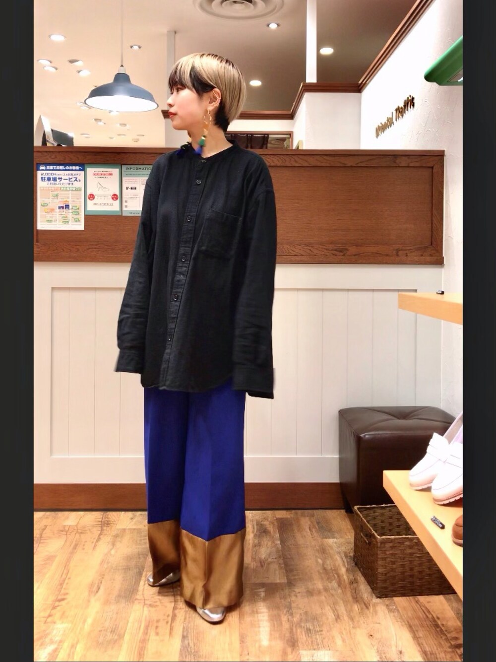 新品タグ付き/UN3D バイカラーワイドパンツ