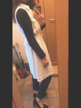 「UNIQLO（ユニクロ）のエクストラファインメリノリブタートルネックセーター（長袖）（ニット/セーター）」を使った、Say0さん（レディース・164cm）の春コーディネート