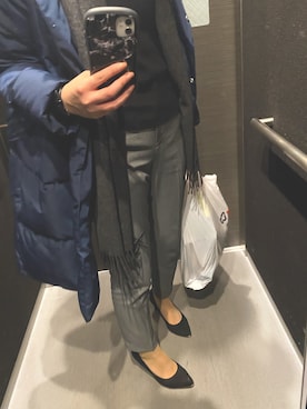 「UNIQLO（ユニクロ）のエクストラファインメリノリブタートルネックセーター（長袖）（ニット/セーター）」を使った、Say0さん（レディース・164cm）の冬コーディネート